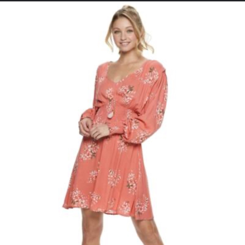 American Rag Pink Smocked Fit and Flare Dress